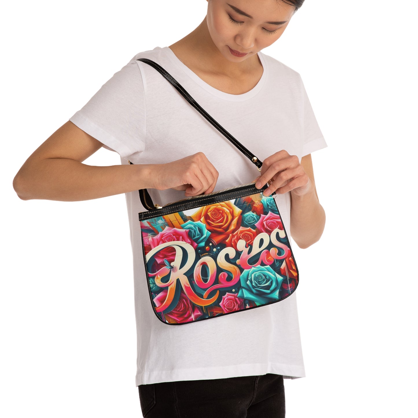 Roses Graffiti #3 Small Shoulder Bag