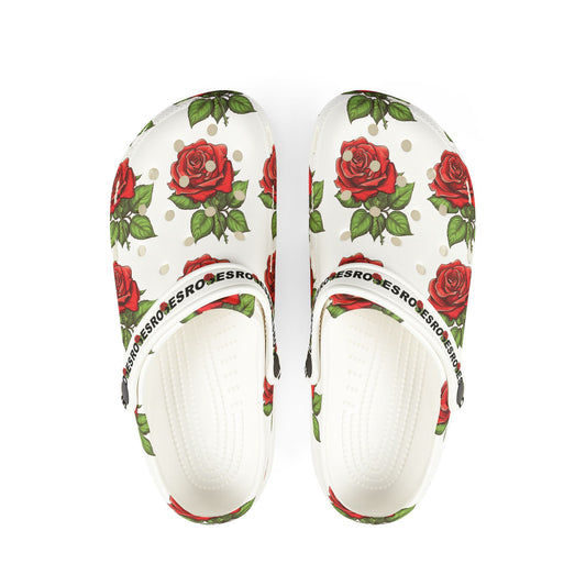 White Roses Clogs