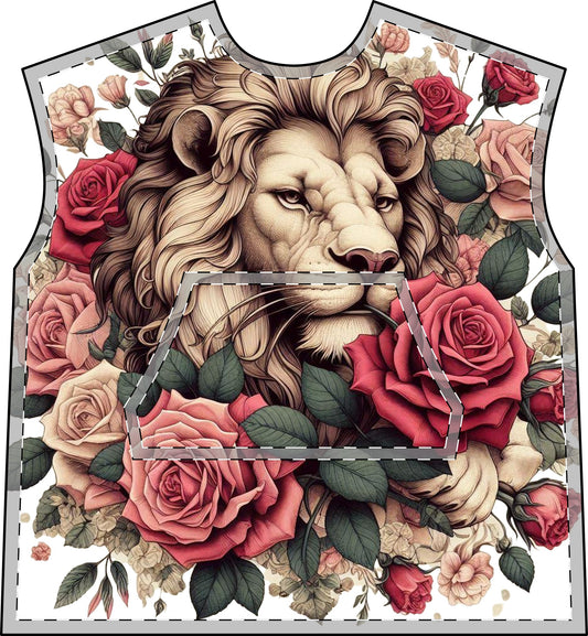 Female Lion Roses Hooded Blanket