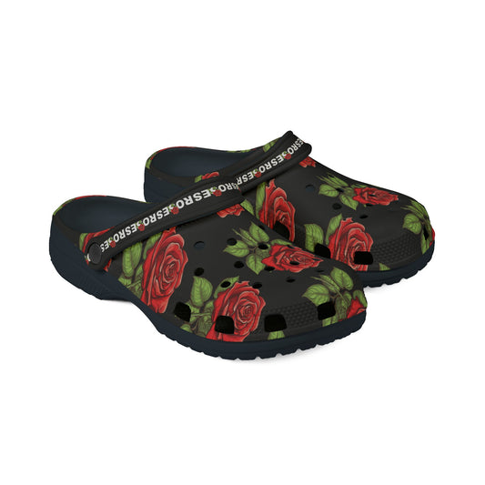 Black Roses Clogs