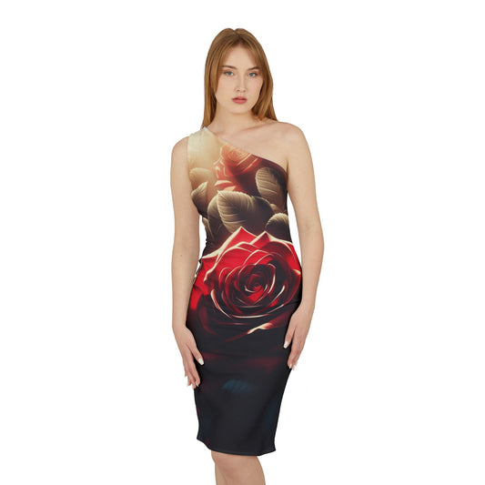 Roses Sunlight #1 Shoulder Dress