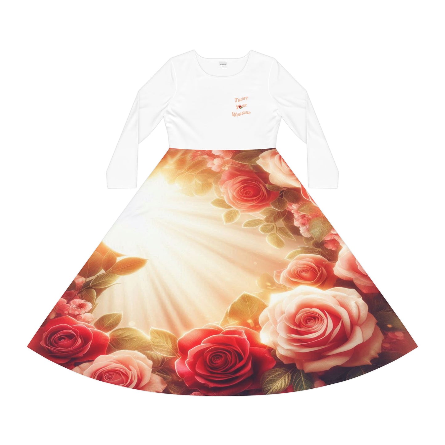 Roses Long Sleeve Sunshine Worship Dress