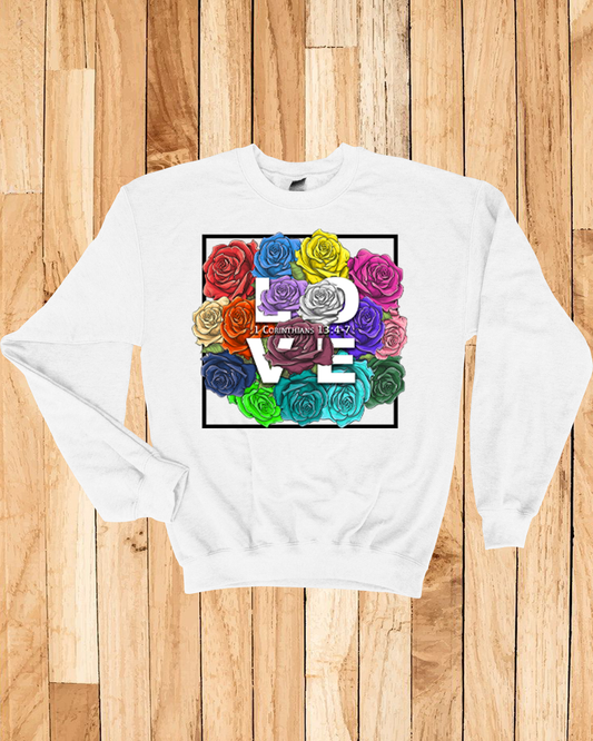 Roses LOVE Frame Bouquet Sweatshirt