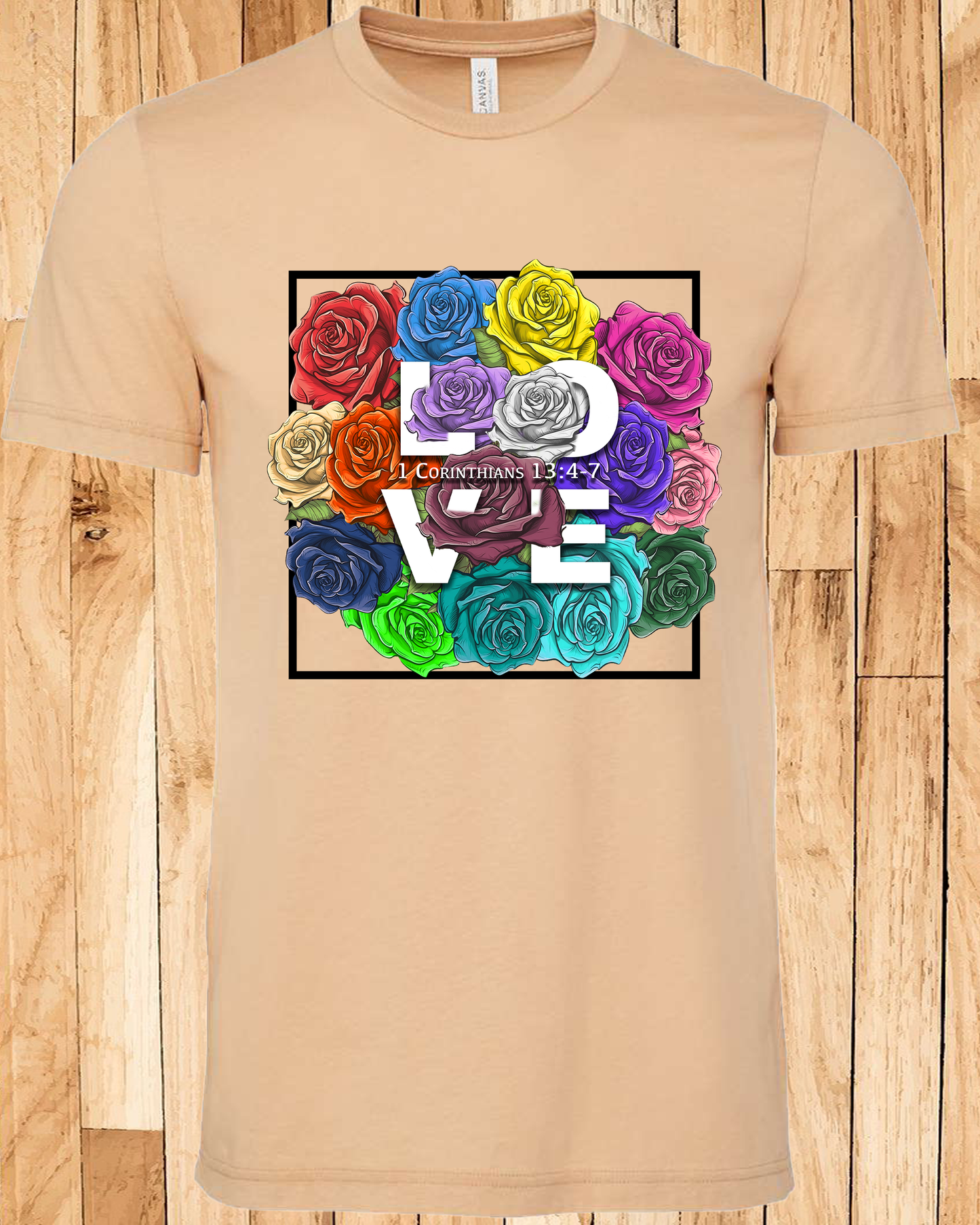 Roses LOVE Frame Bouquet Tee