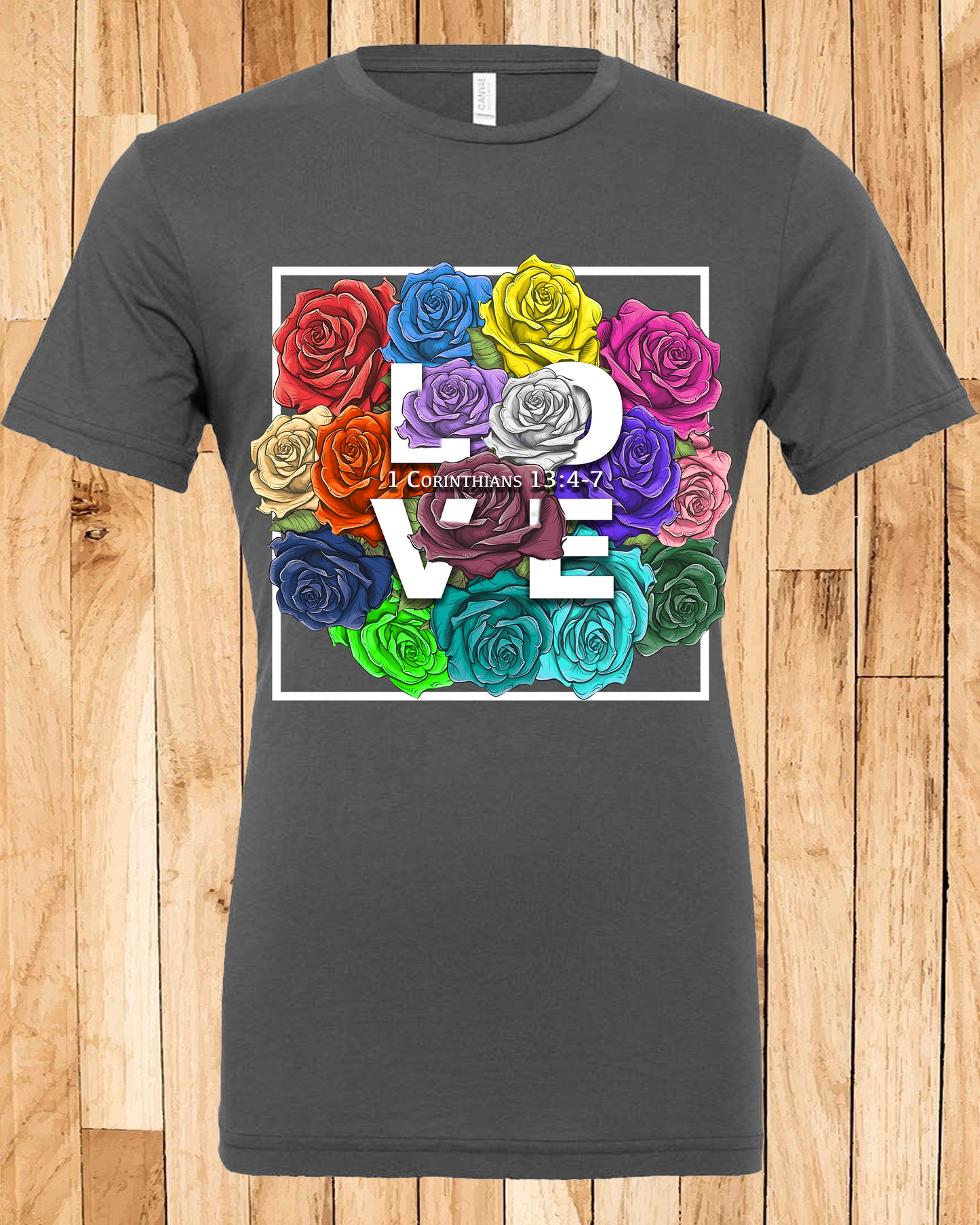 Roses LOVE Frame Bouquet Tee