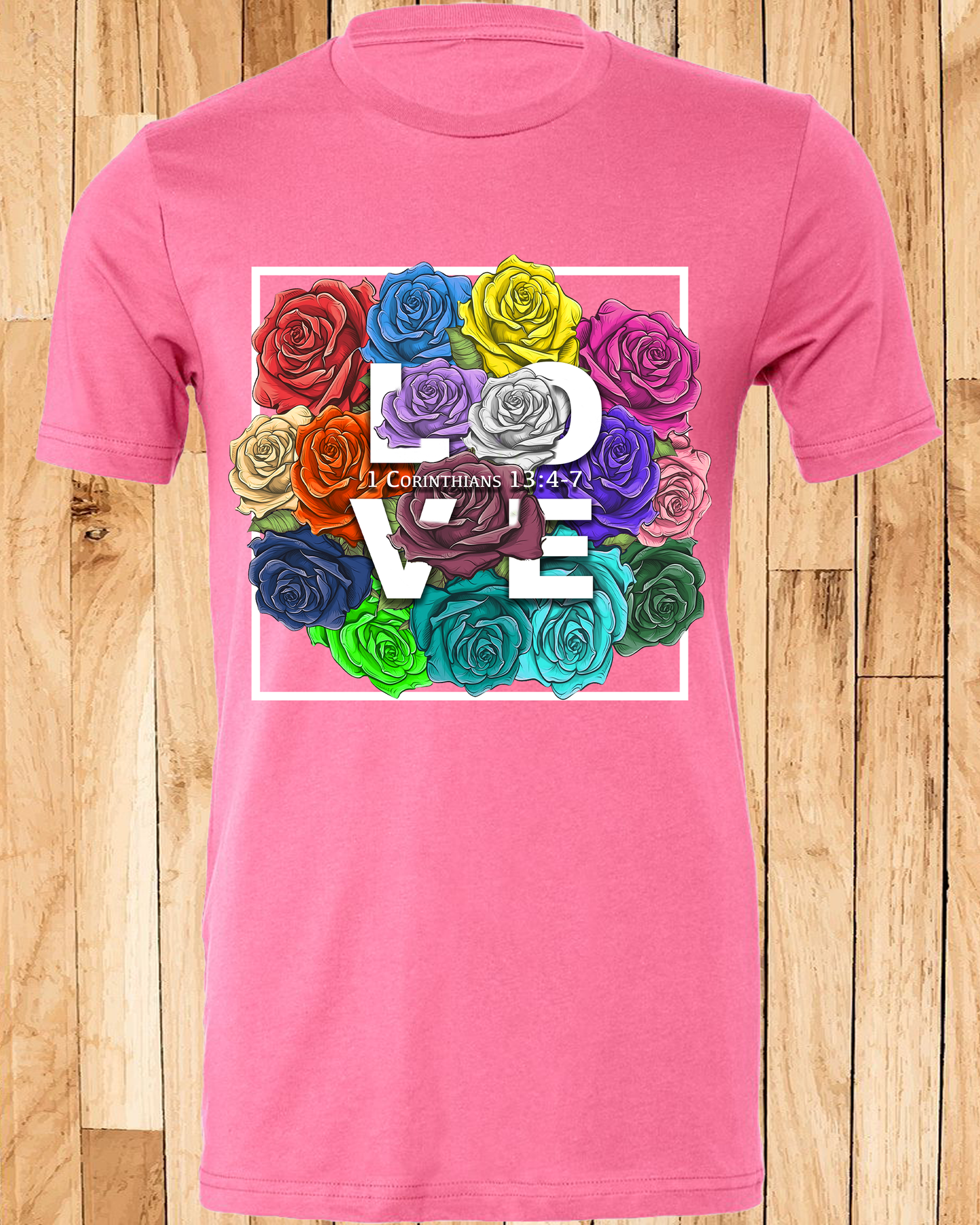 Roses LOVE Frame Bouquet Tee