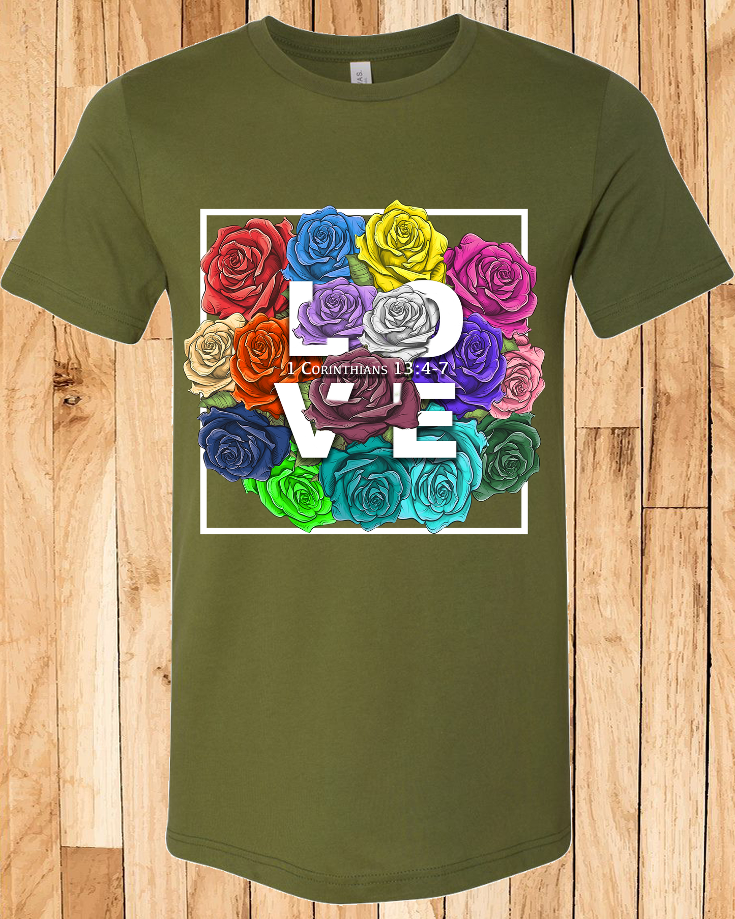 Roses LOVE Frame Bouquet Tee