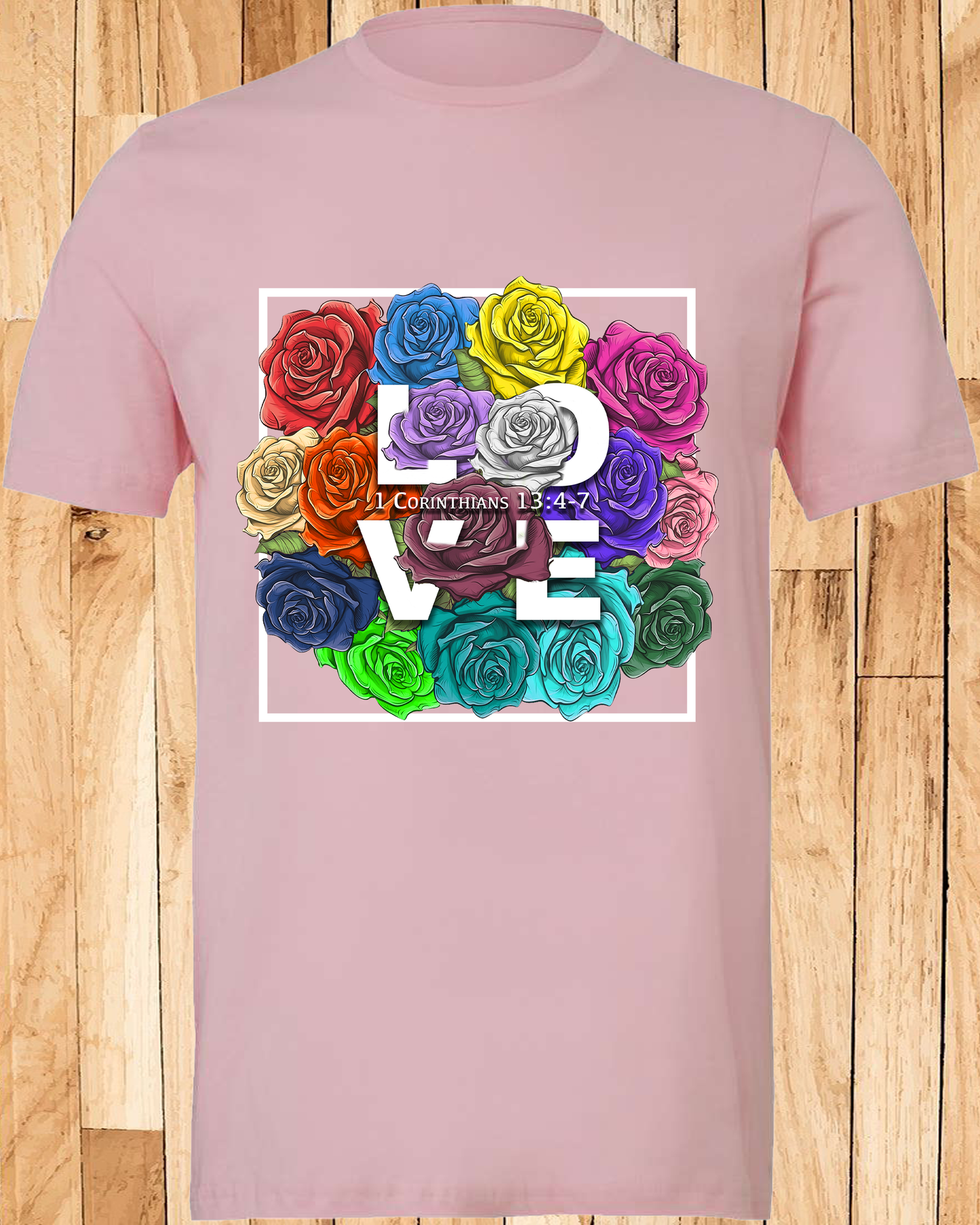 Roses LOVE Frame Bouquet Tee