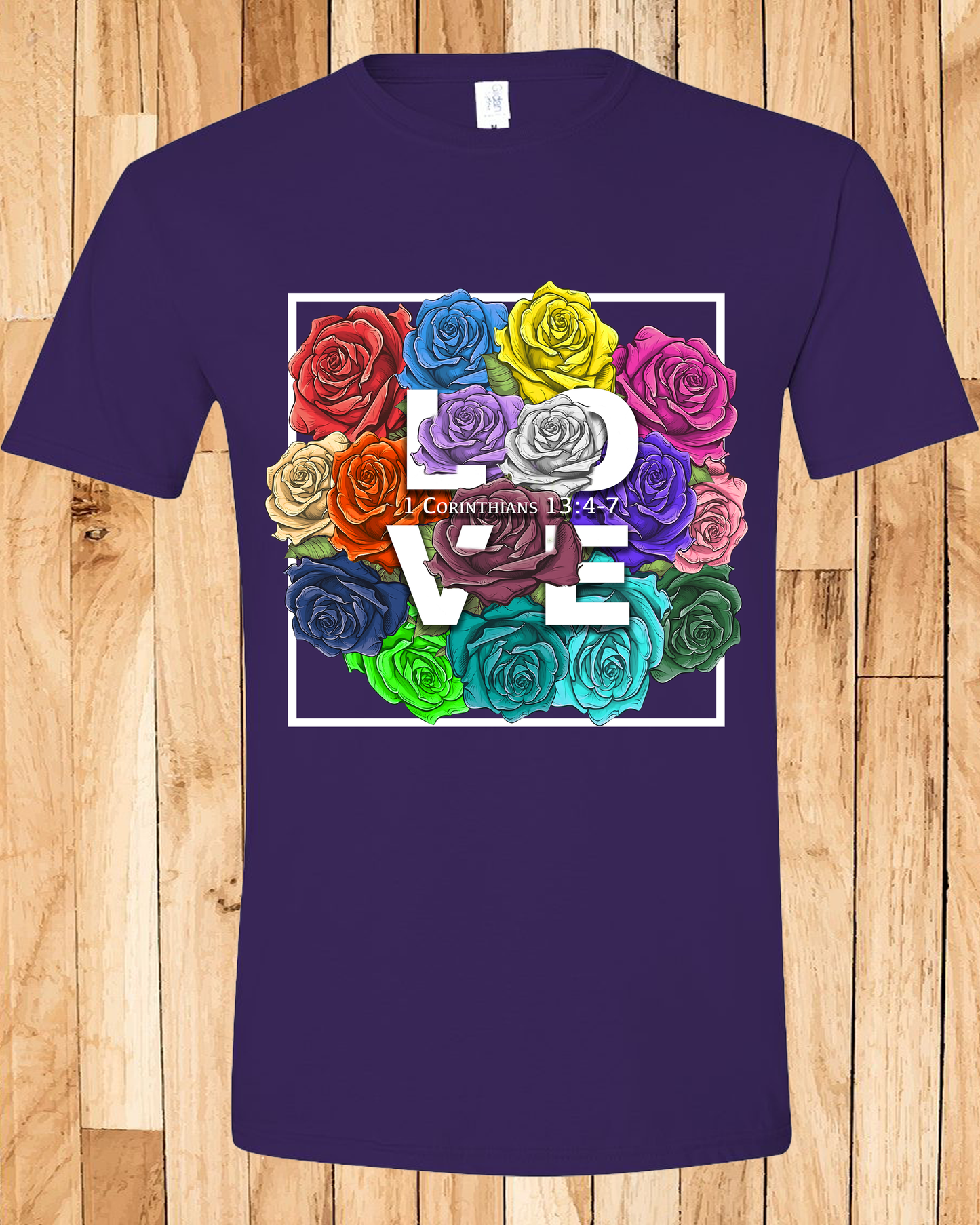 Roses LOVE Frame Bouquet Tee