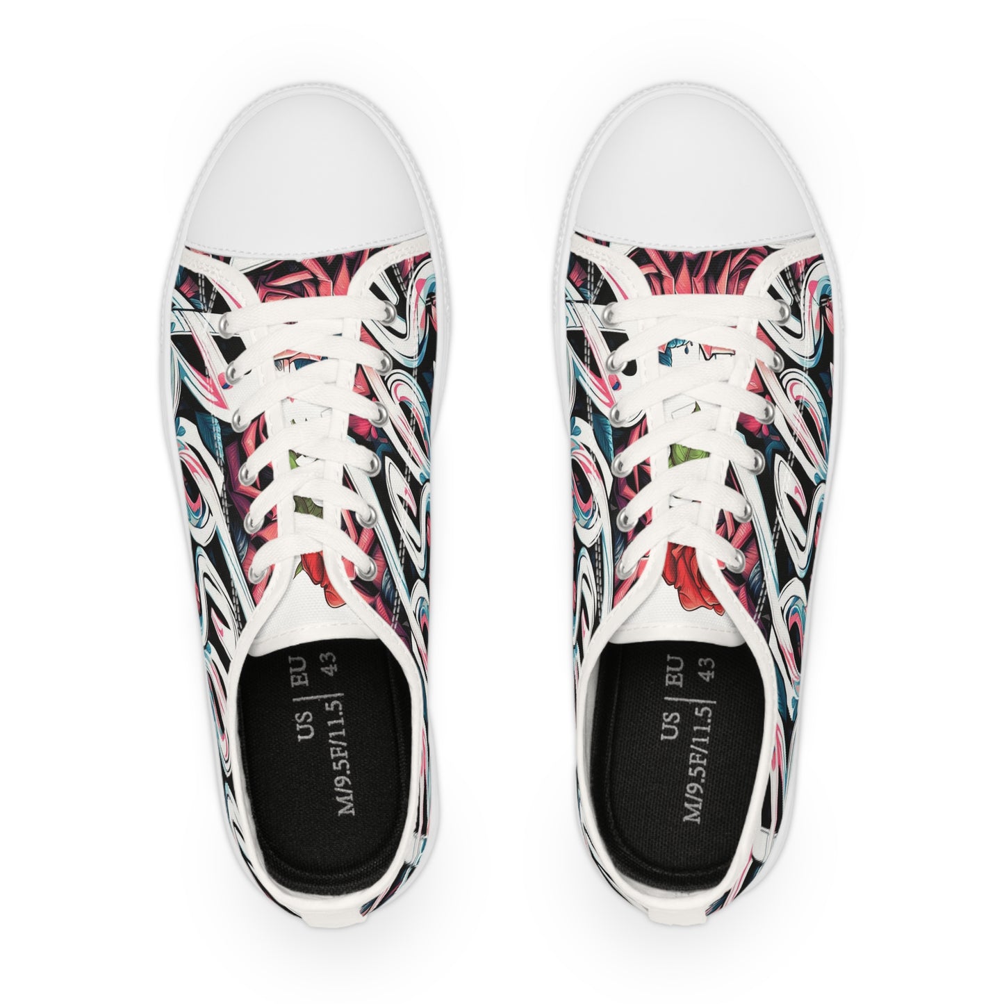 Men's Low Top Rose Graffiti #11 Sneakers