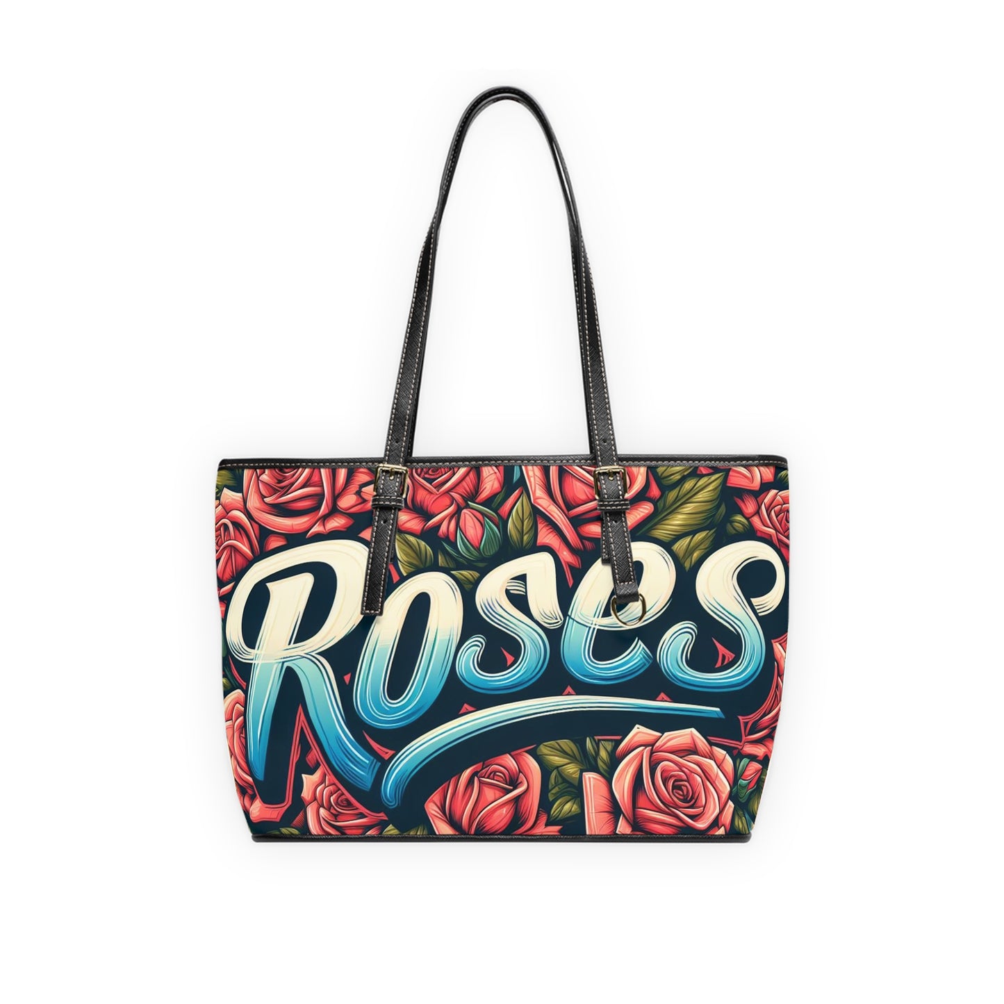 Roses Graffiti #16 Leather Shoulder Bag