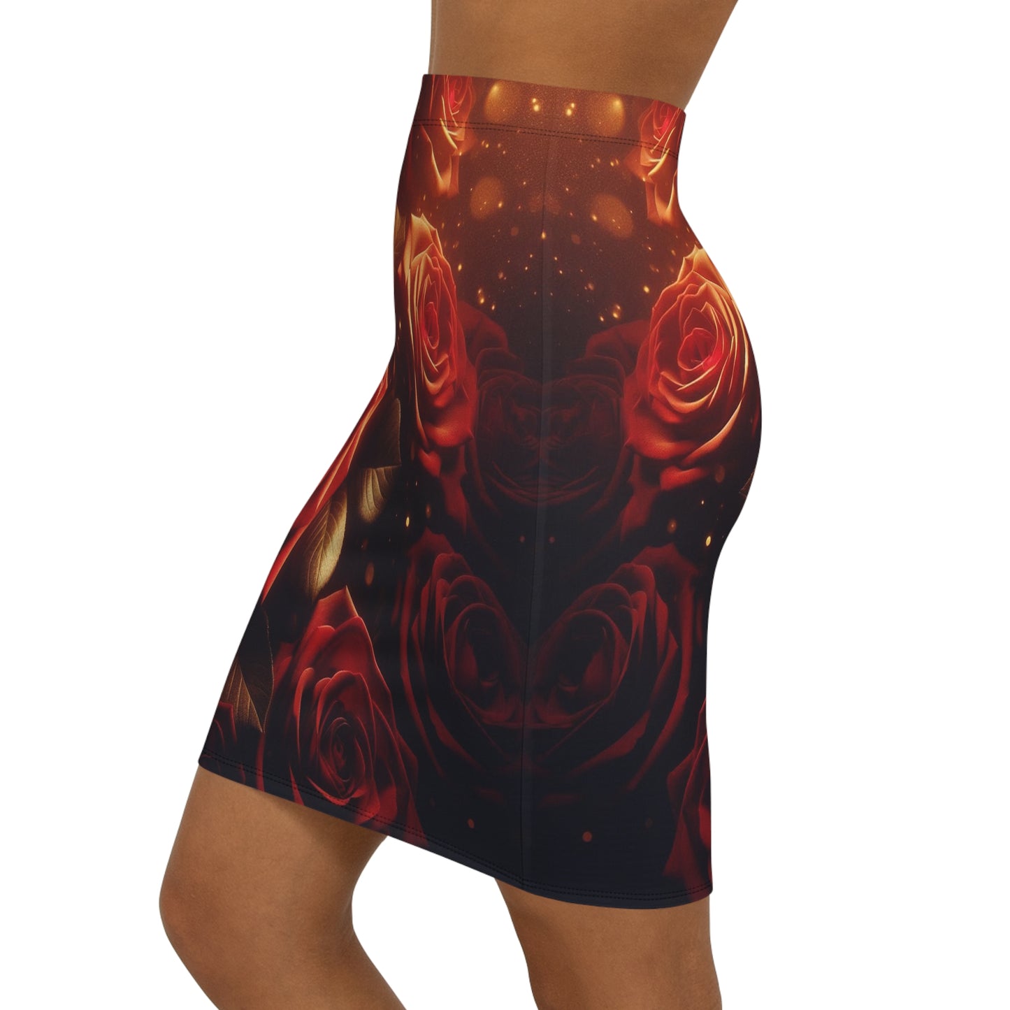 Roses Mid-Waist Skirt