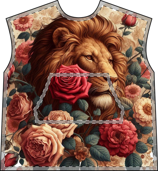 Male Lion Roses Hooded Blanket