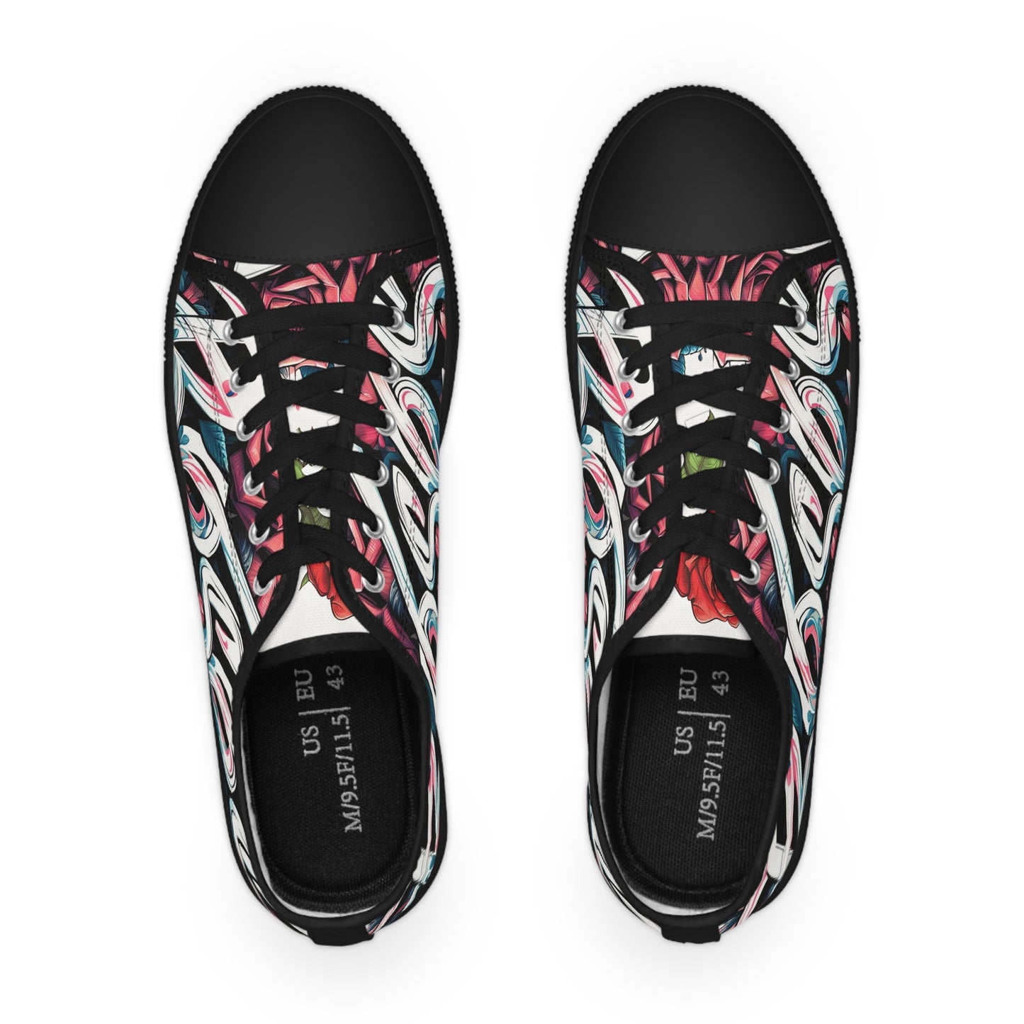 Men's Low Top Rose Graffiti #11 Sneakers