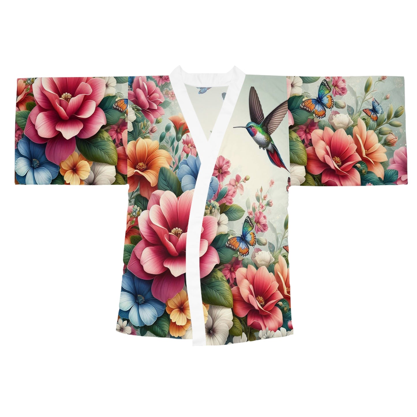 Roses Long Sleeve Kimono Robe