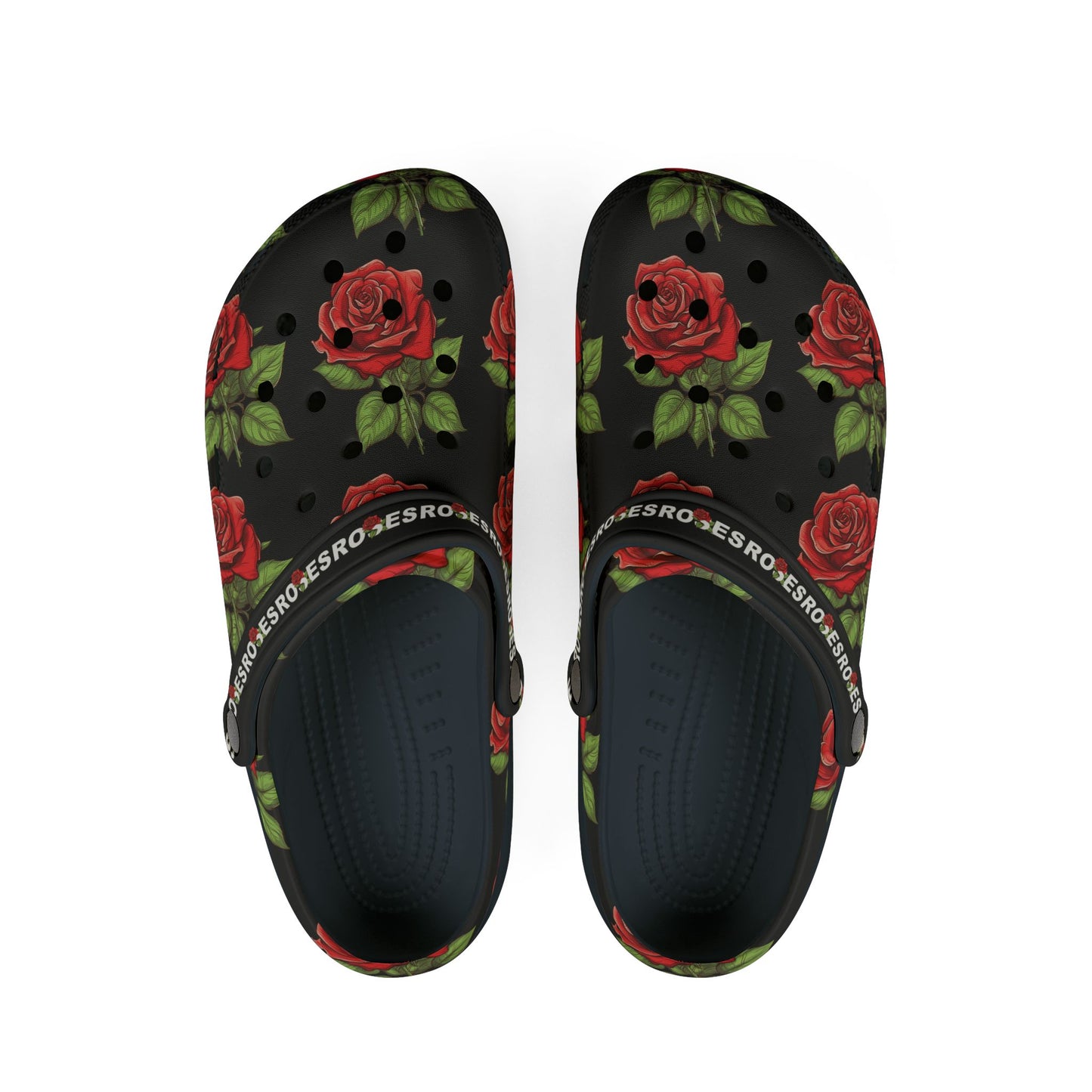 Black Roses Clogs