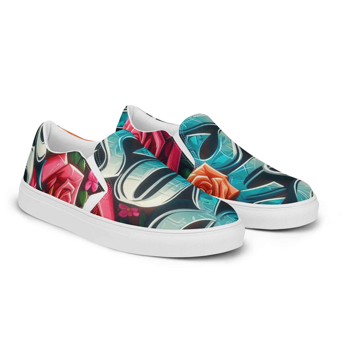 Roses Graffiti #5 Men’s Slip-On Shoes